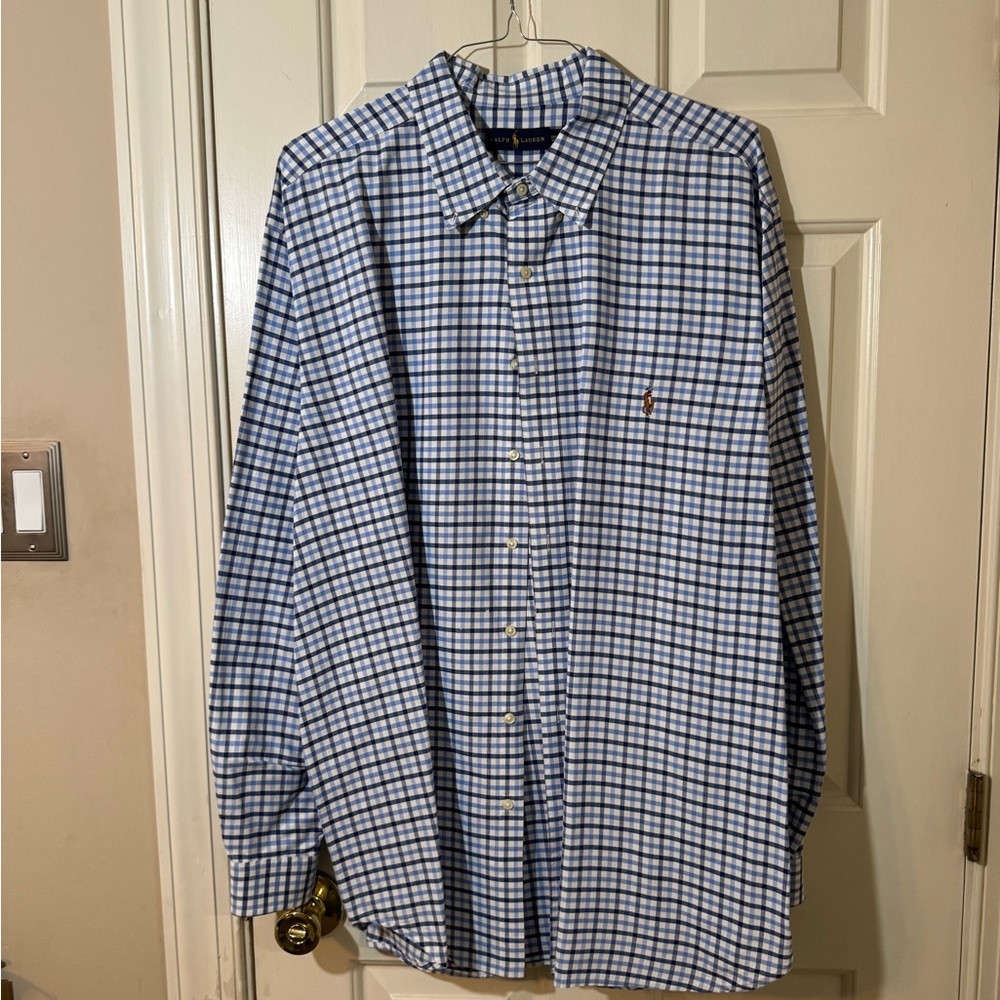 Polo by Ralph Lauren long sleeve dress shirt with full color embroidery 3XB